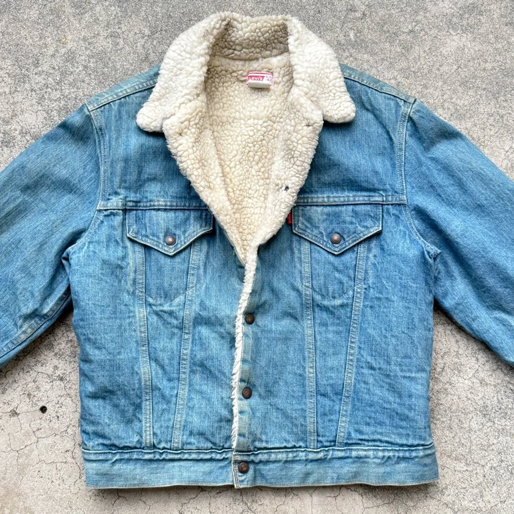 Vintage 70’s Levi’s Denim Sherpa Jacket - Picture 10 of 12